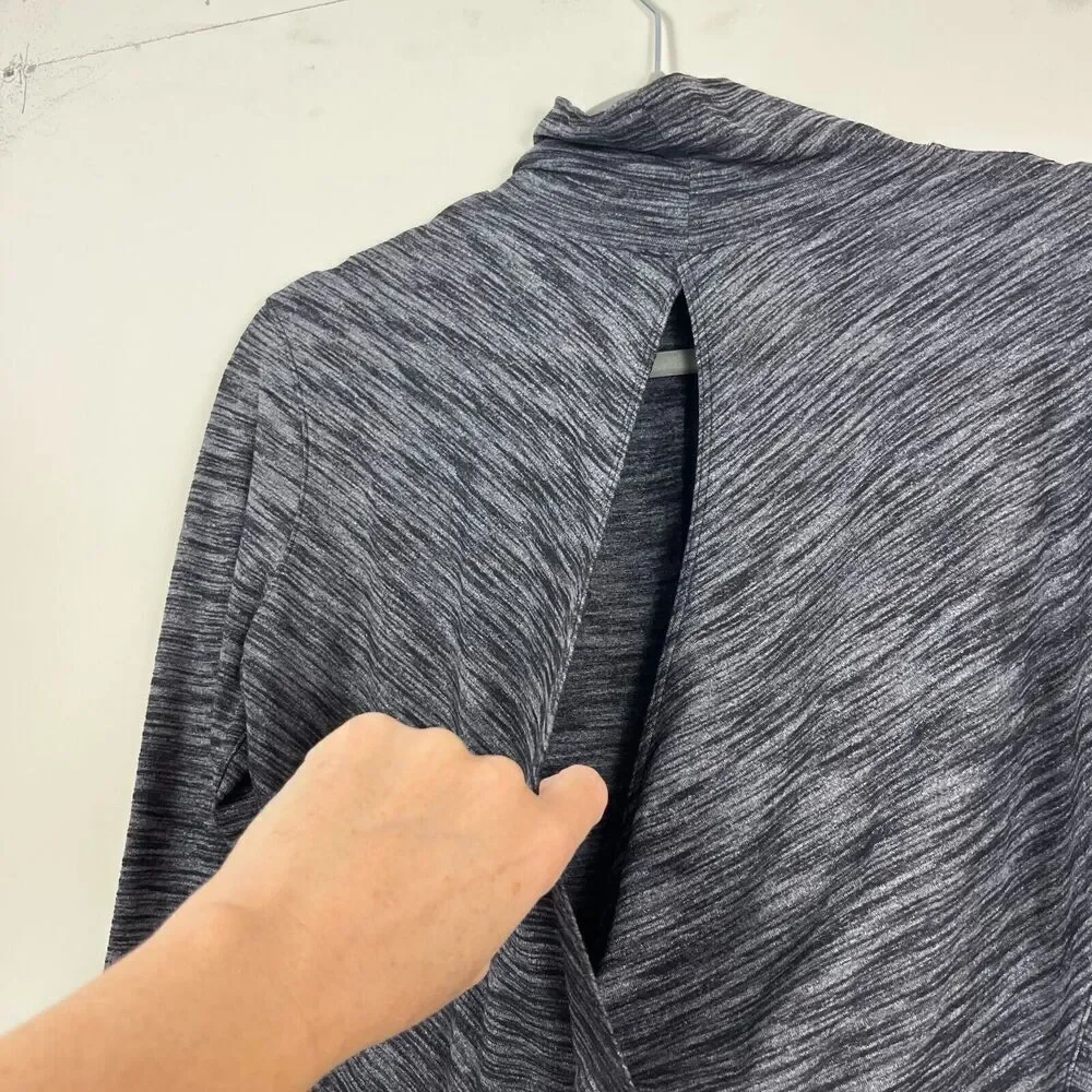 Lululemon Top Womens 8 Black Spacedye &Go Take-Off Long Sleeve Shirt Running